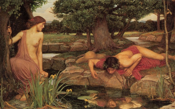 по легенде Нарцисс умер от того, что любил себя и любовался своим отражение